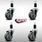 Service Caster 3.5'' SS Gray Poly Wheel Swivel 1-3/8'' Expanding Stem Caster Set, 4PK SCC-SSEX20S3514-PPUB-138-4 - alternate 4